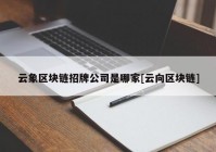 云象区块链招牌公司是哪家[云向区块链]