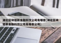 湖北区块链新金融科技公司有哪些[湖北区块链新金融科技公司有哪些公司]